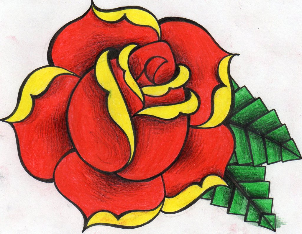 1024x793 old school rose drawing at com free for personal us on traditional - Traditional Rose Drawing