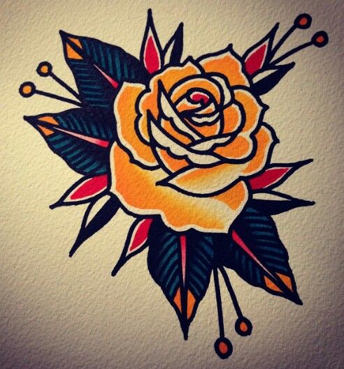492x529 Traditional - Traditional Rose Tattoo Drawing