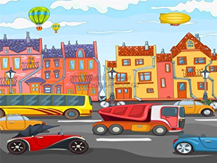 425x319 Painting Drawing Design City Street Heavy Traffic Kids - Traffic Drawing