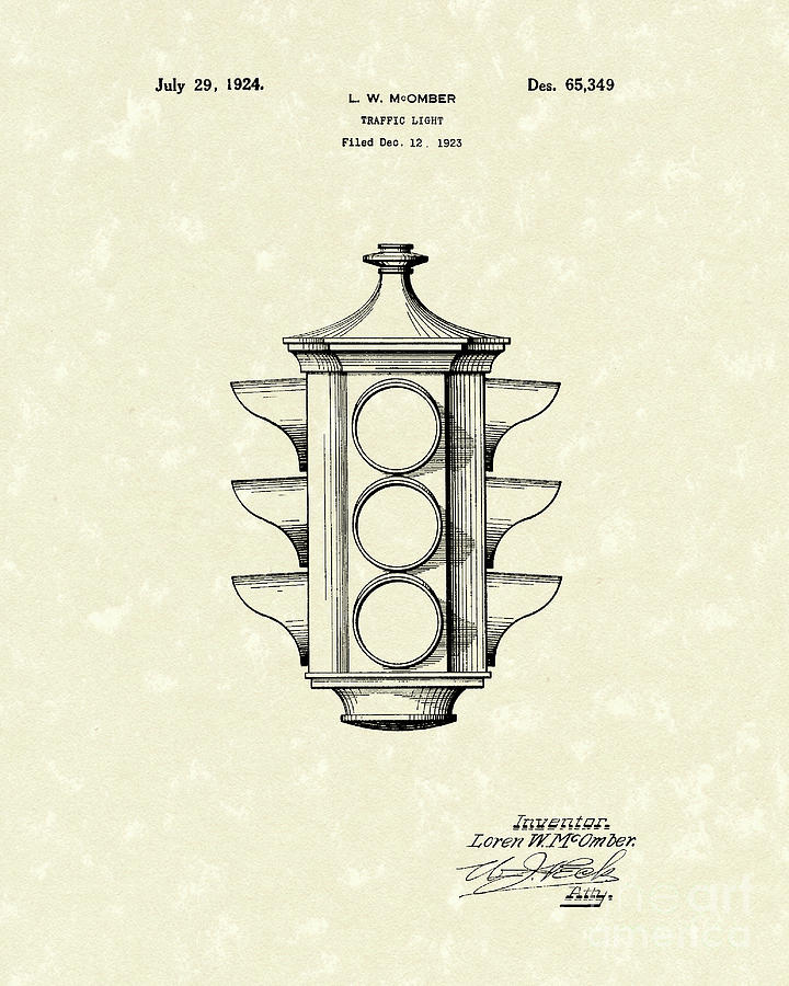 720x900 traffic light patent art drawing - Traffic Light Drawing