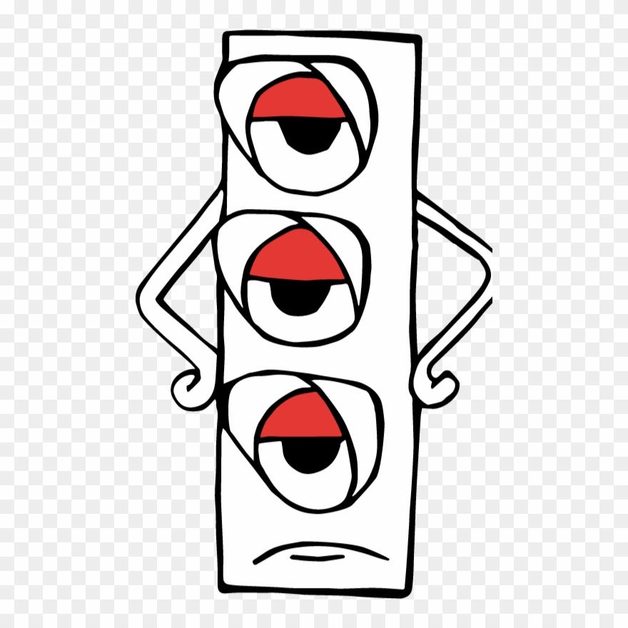 880x880 a cartoon red traffic light with an indifferent expression - Traffic Light Drawing