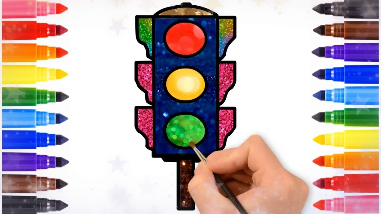 1280x720 traffic light drawing for kids traffic signals draw glitter - Traffic Light Drawing