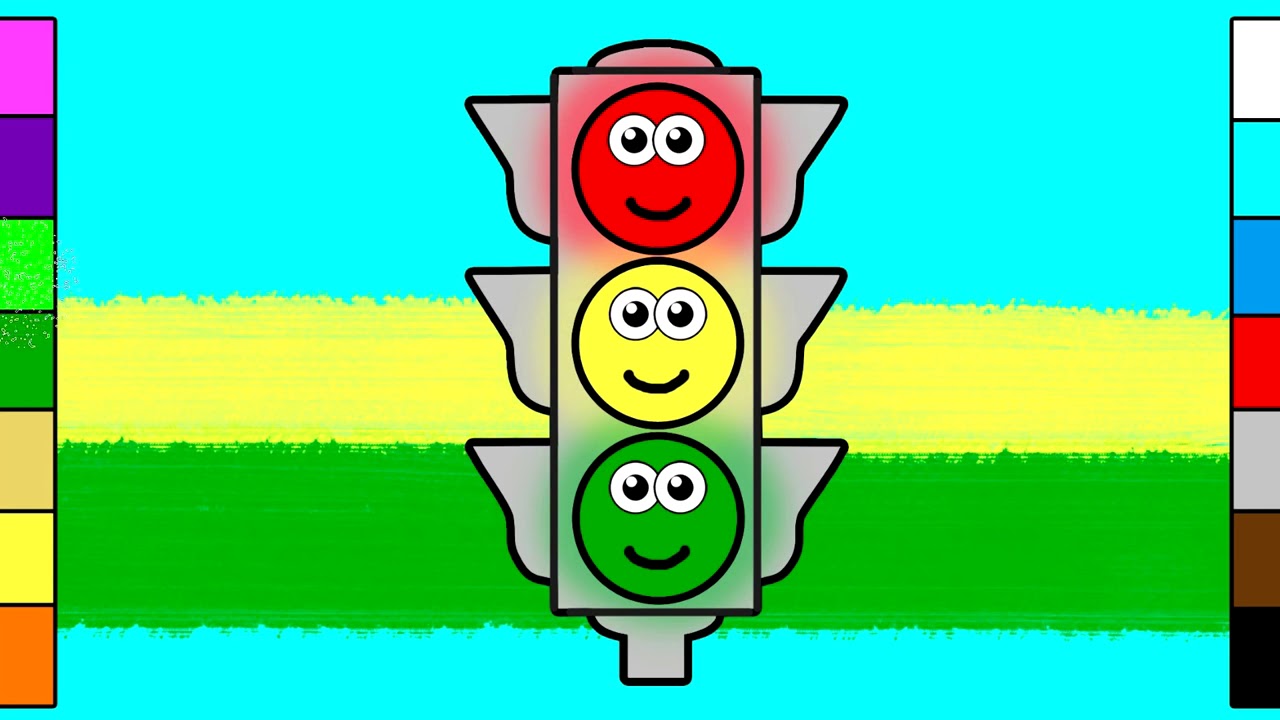1280x720 traffic light drawing for kids coloring pages red yellow green - Traffic Light Drawing