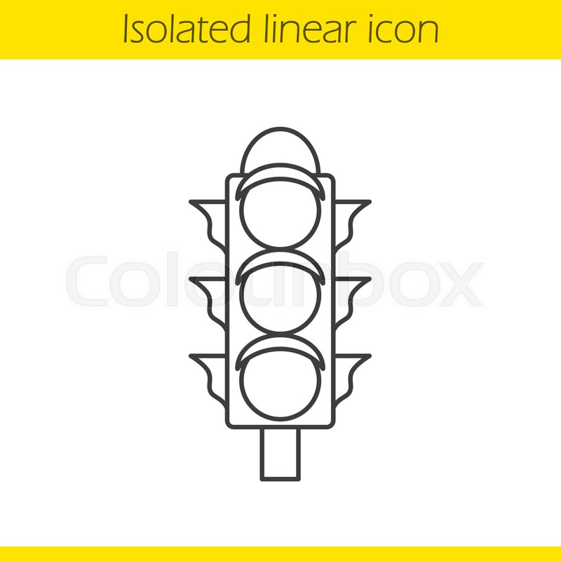 800x800 traffic light linear icon stoplight stock vector colourbox - Traffic Light Drawing