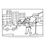 150x150 learn how to draw traffic policeman - Traffic Signal Drawing