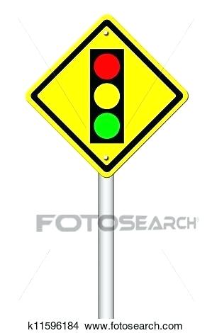 299x470 traffic signal ahead sign a road warning of light isolated - Traffic Signal Drawing
