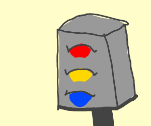 300x250 traffic light with blue not green light drawing - Traffic Signal Drawing