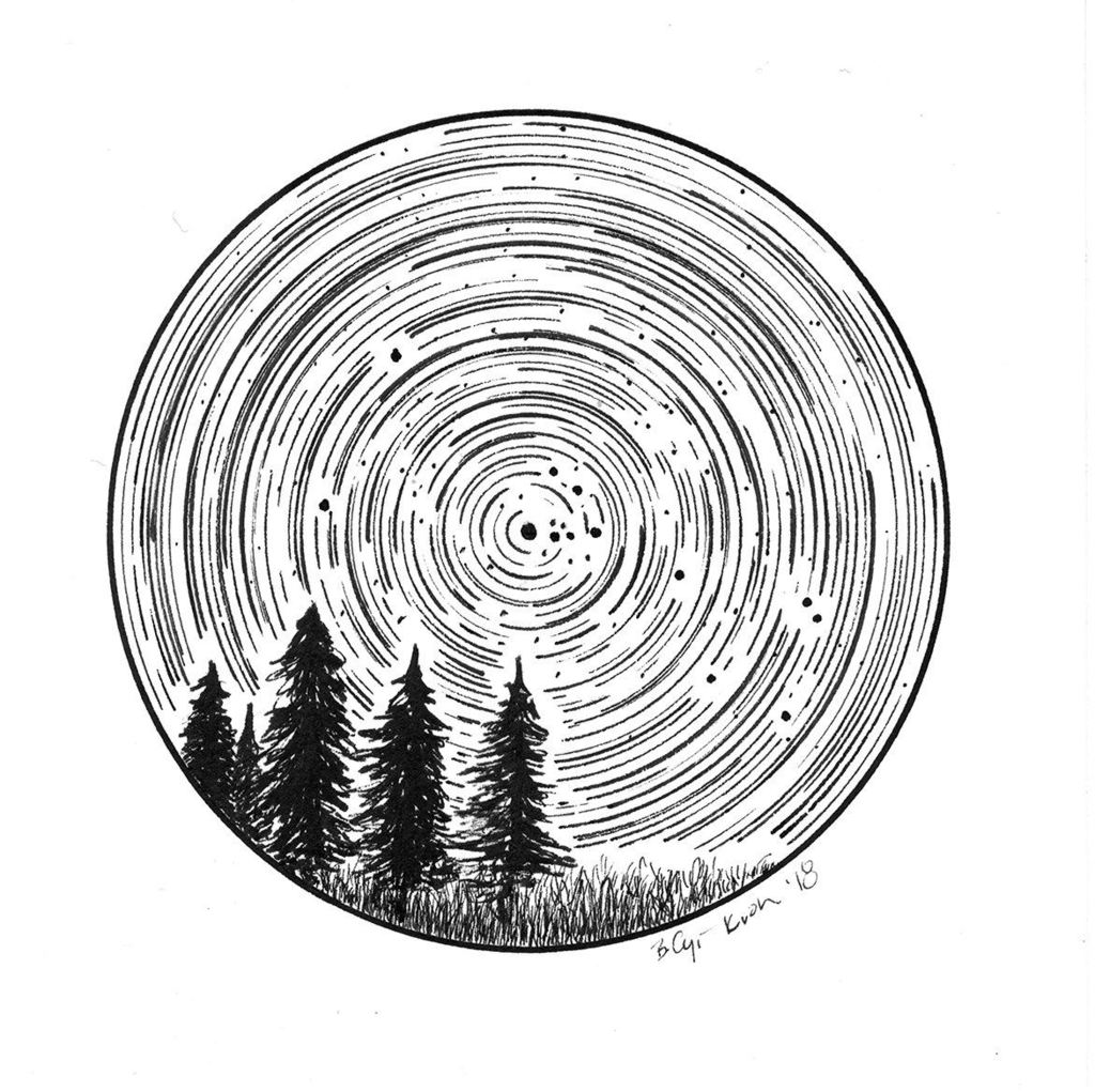 1024x1021 Taurus Constellation Star Trail Drawing - Trail Drawing