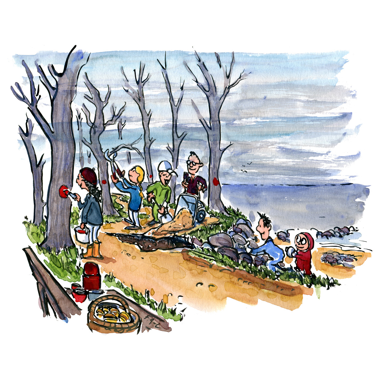 1250x1250 Color Illustration Group Trail Care Takers Square Community - Trail Drawing