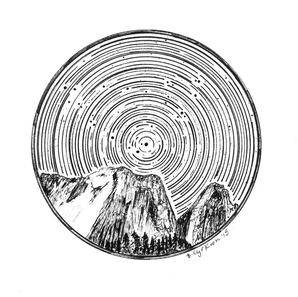 1024x1021 Capricorn Constellation Star Trail Drawing - Trail Drawing