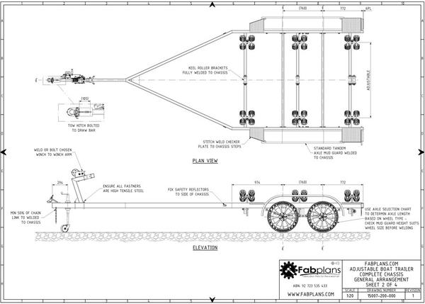 600x429 Boat Trailer Plans Build Your Own Boat Trailer Fabplans - Trailer Drawing