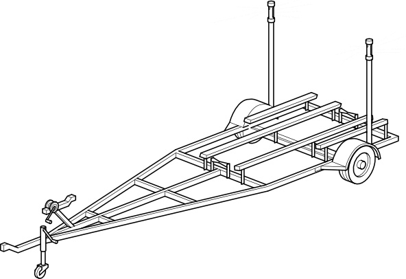 592x406 Boat Trailer Clip Art Free Vector In Open Office Drawing - Trailer Drawing