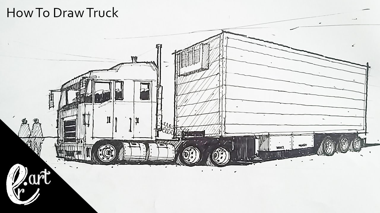 Trailer Truck Drawing at Explore collection of