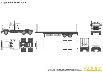 400x283 Knight Rider Trailer Truck Vector Drawing - Trailer Truck Drawing