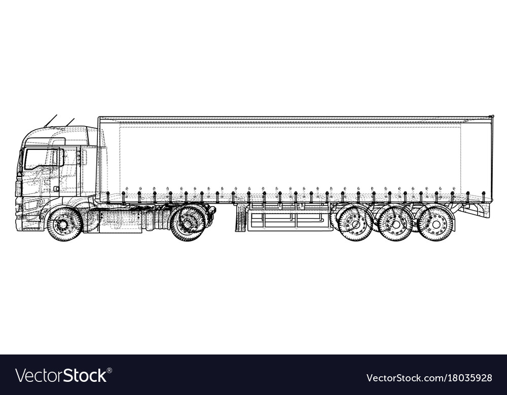 Trailer Truck Drawing at Explore collection of