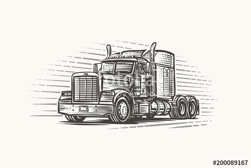 500x334 european truck with tank trailer sketch vector stock image - Trailer Truck Drawing