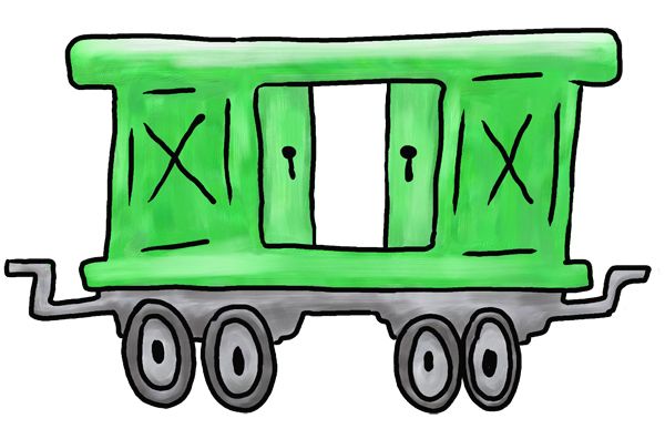 600x387 Image Of Caboose Clipart - Train Caboose Drawing