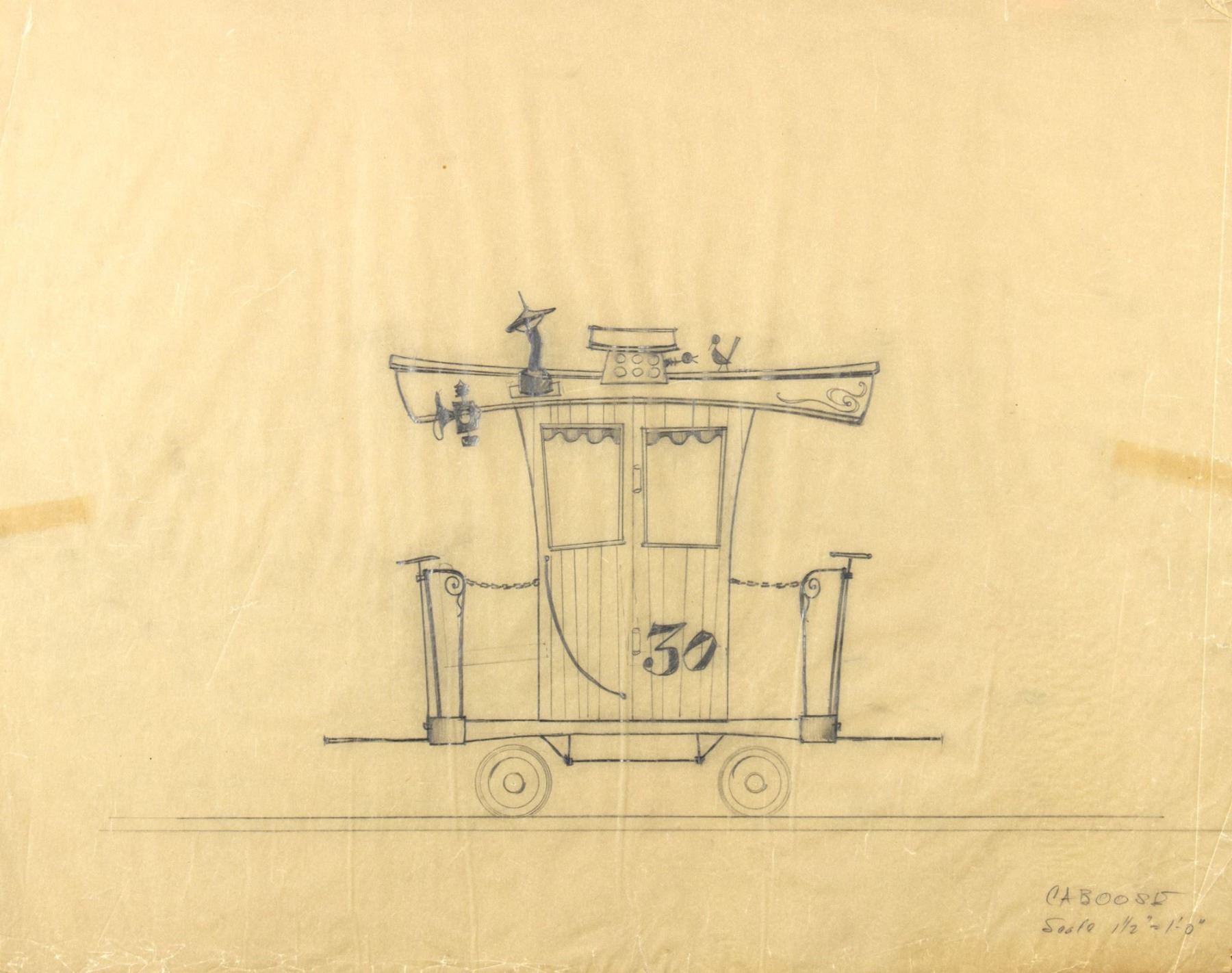 1800x1422 Original Casey Jr Circus Train Caboose Drawing - Train Caboose Drawing