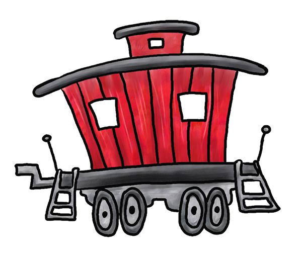 600x513 Caboose Clipart - Train Caboose Drawing