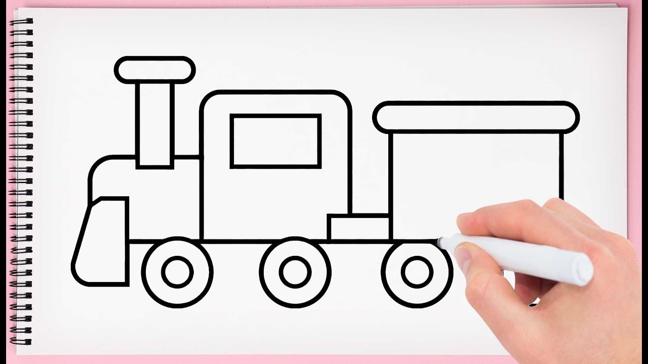 1280x720 How To Draw Train Step - Train Car Drawing