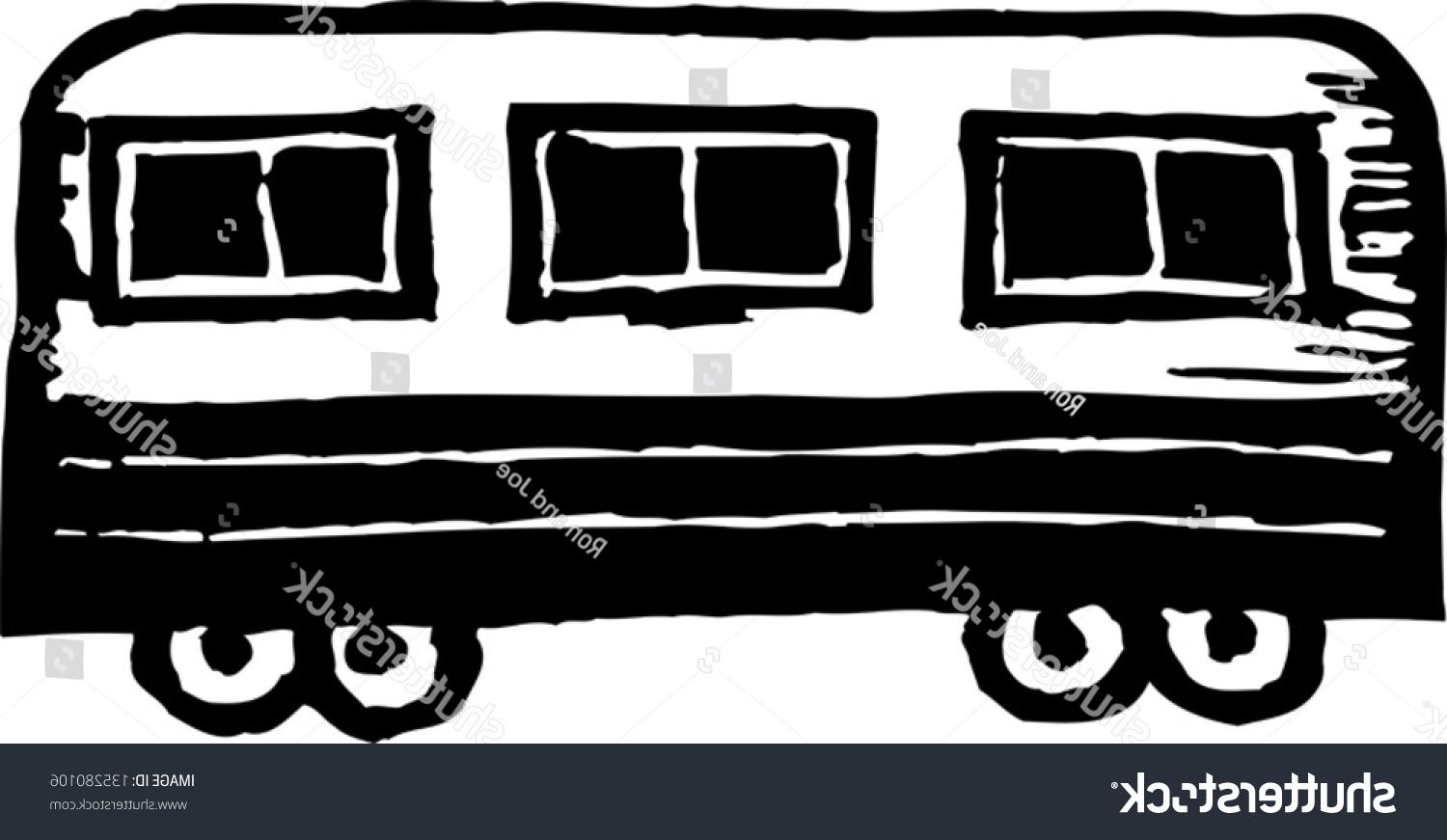 1500x871 Top Stock Vector Black And White Illustration Of Train Passenger - Train Car Drawing
