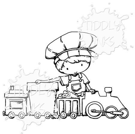 450x449 The Train Conductor Christmas Digital Stamp - Train Conductor Drawing