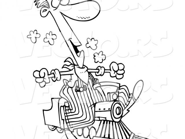 640x480 Cartoon Train Conductor - Train Conductor Drawing