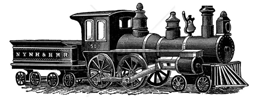 850x340 Download Vintage Train Drawing Png Images Background Toppng - Train Drawing