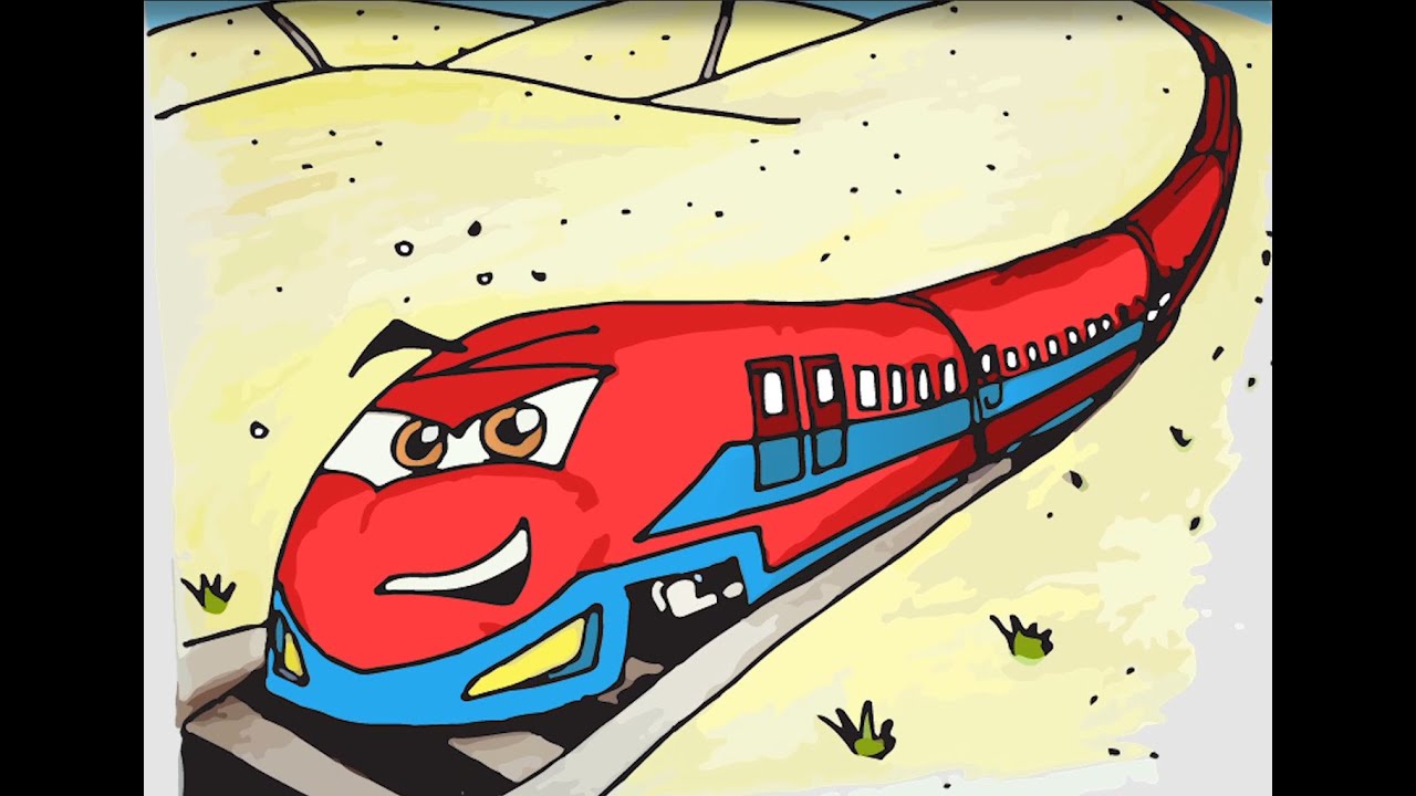 1280x720 Draw A Fast Cartoon Train - Train Drawing Cartoon