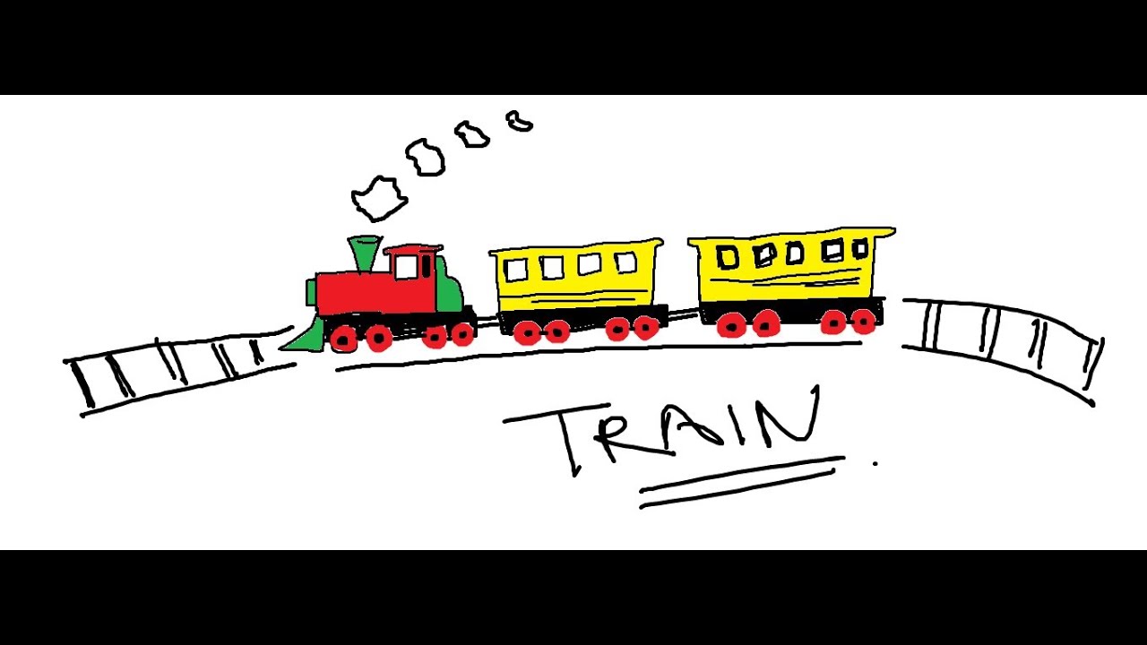 1280x720 Easy Kids Drawing Lessons How To Draw A Cartoon Train - Train Drawing Cartoon
