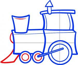 302x252 How To Draw A Train For Kids Step Cartoon Characters - Train Drawing Cartoon