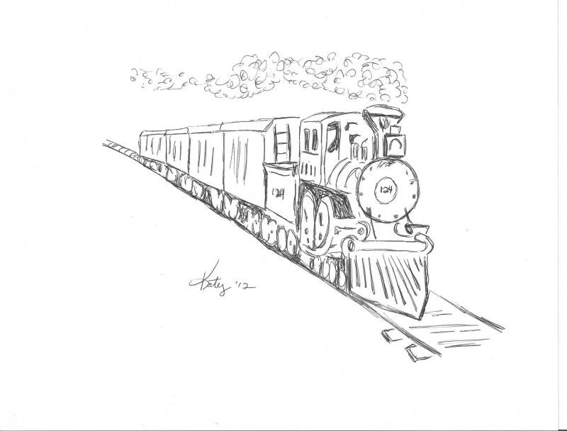 800x608 Dequincy Railroad Museum - Train Drawing For Children