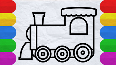 373x210 How To Draw Train Drawing For Kids - Train Drawing For Children