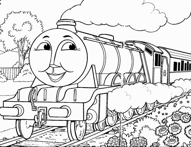 736x567 Printable Train Coloring Pages Free For Kids Trains - Train Drawing For Children