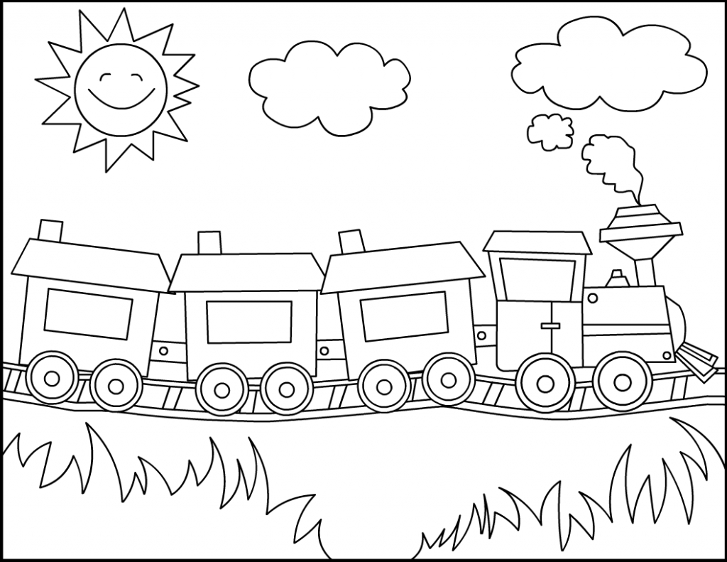 1024x791 Train Drawing Simple For Free Download - Train Drawing For Children
