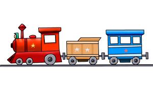 300x200 How To Draw A Train Step - Train Drawing For Kids
