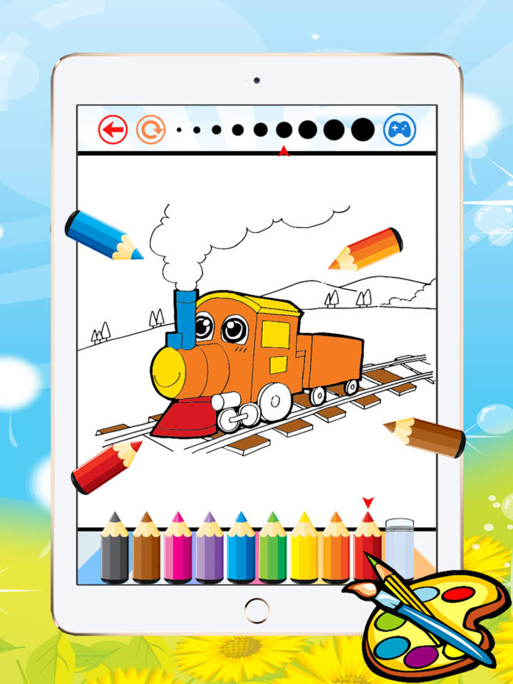 720x960 Train Coloring Book For Kid - Train Drawing Games