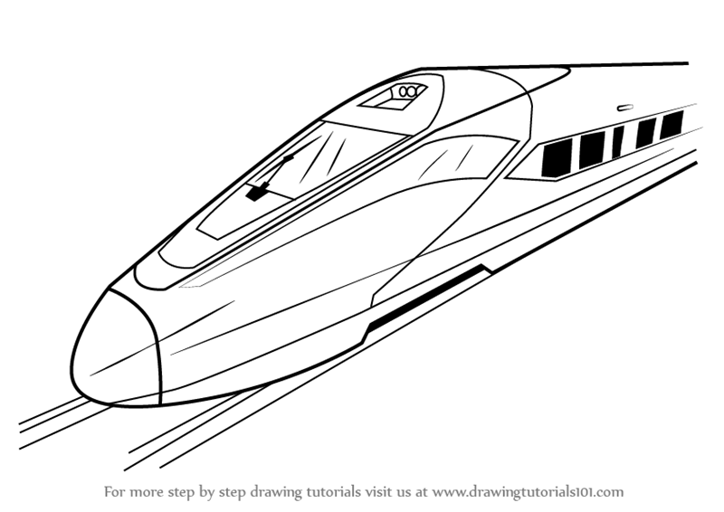800x566 Learn How To Draw A High Speed Electric Train - Train Drawing Images
