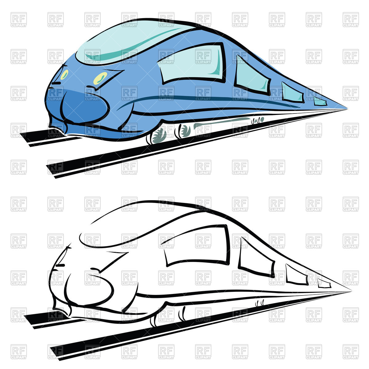 1200x1200 Outline Of Modern Train Vector Image Of Travel - Train Drawing Outline