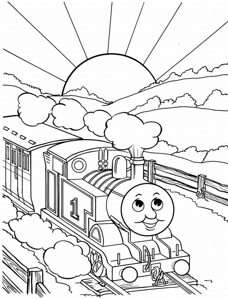 790x1036 Train Outline Drawing Thomas The Coloring Pages To Print - Train Drawing Outline