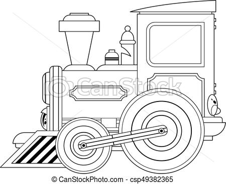 450x368 cartoon train outline cartoon train line drawing vector illustration - Train Drawing Outline