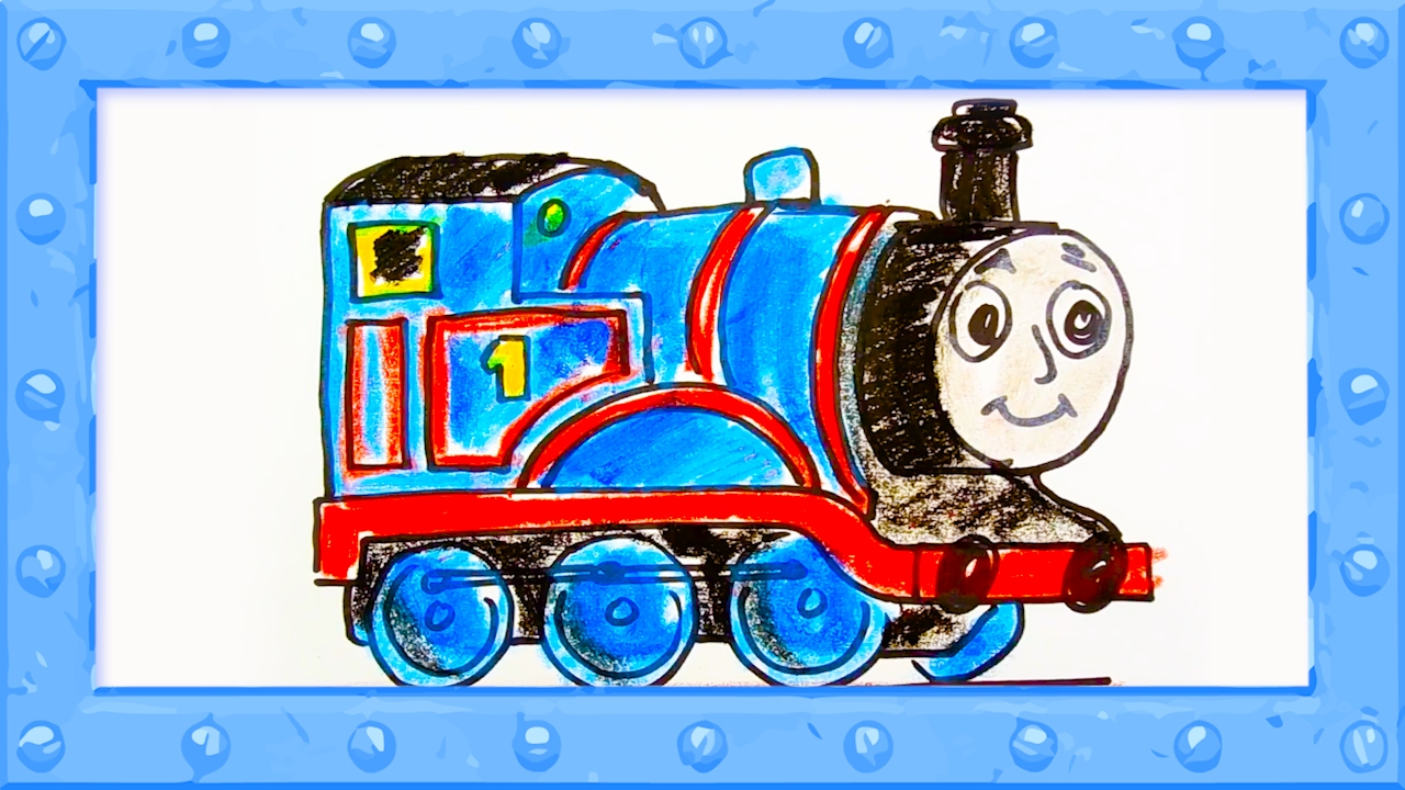 1280x720 How To Draw Thomas The Tank Engine Drawing And Colors Learning - Train Engine Drawing