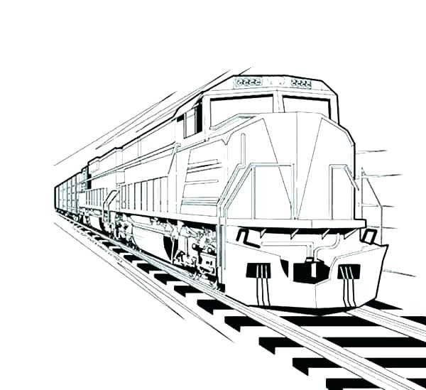 600x549 Train Engine Coloring - Train Engine Drawing