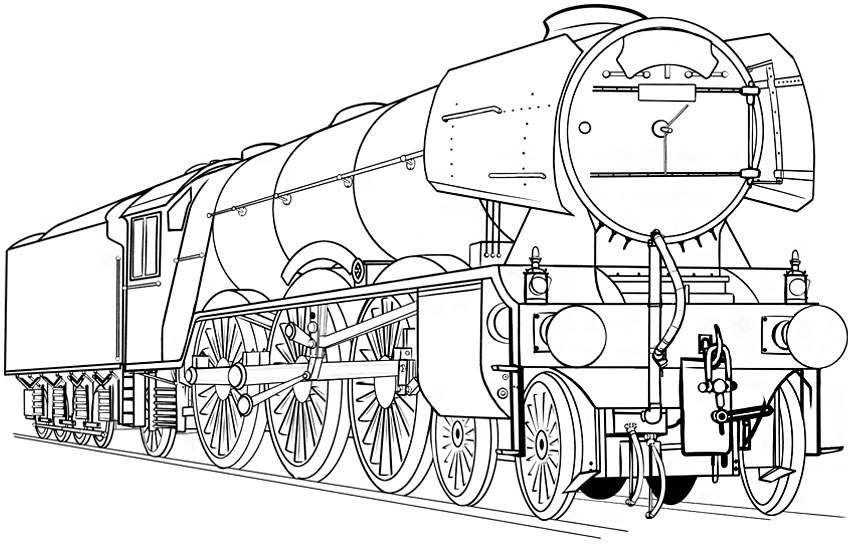 850x548 How To Draw A Classic Steam Locomotive From Scratch - Train Line Drawing