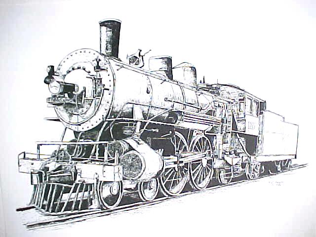 640x480 India Ink Line Drawings - Train Line Drawing