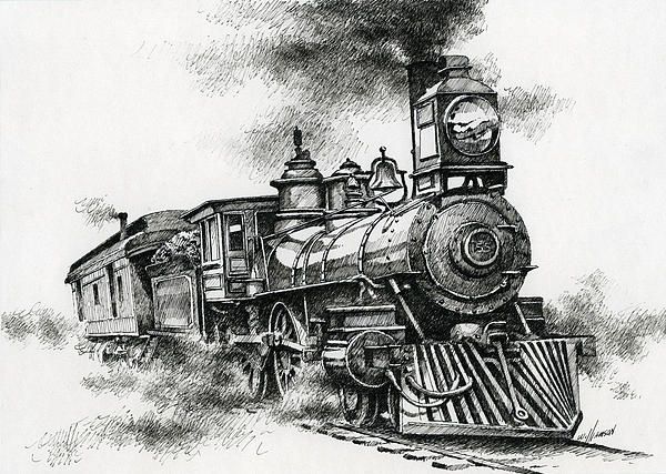 600x427 Antique Train Line Drawings - Train Line Drawing