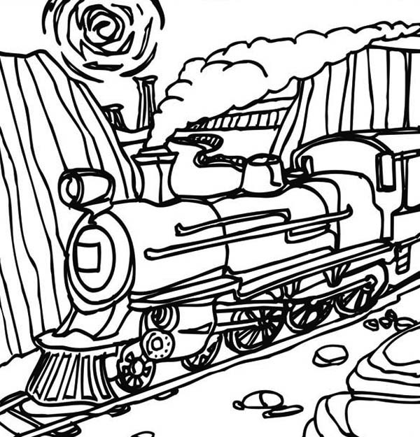 600x625 steam train coloring pages fresh train outline drawing - Train Outline Drawing