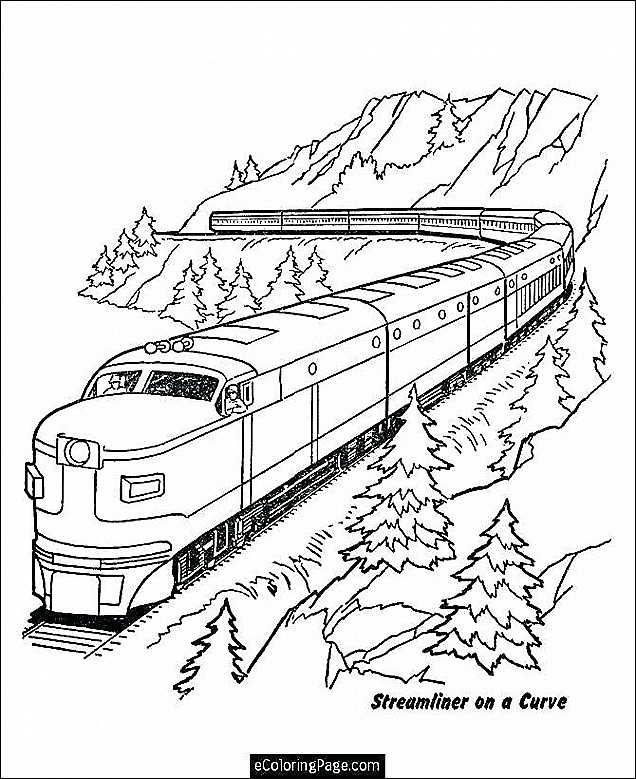 636x779 Christmas Train Coloring - Train Outline Drawing