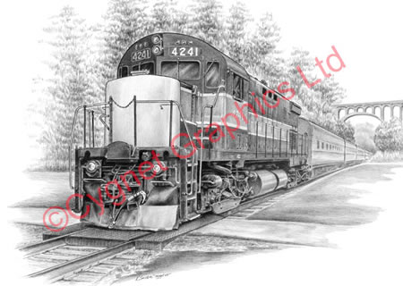 450x320 Pencil Drawings - Train Pencil Drawing