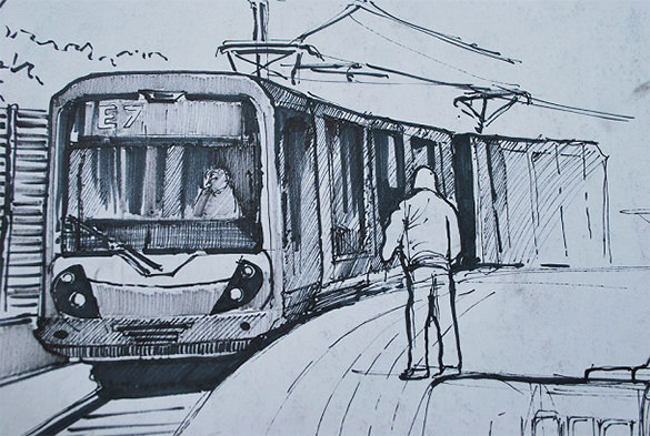 585x393 amazingly awesome pencil drawings free premium templates - Train Pencil Drawing